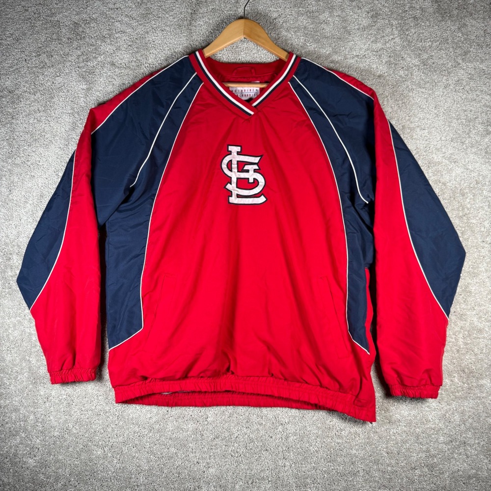 MLB St. Louis Cardinals XL Pullover Windbreaker Red Navy Genuine Merchandise
